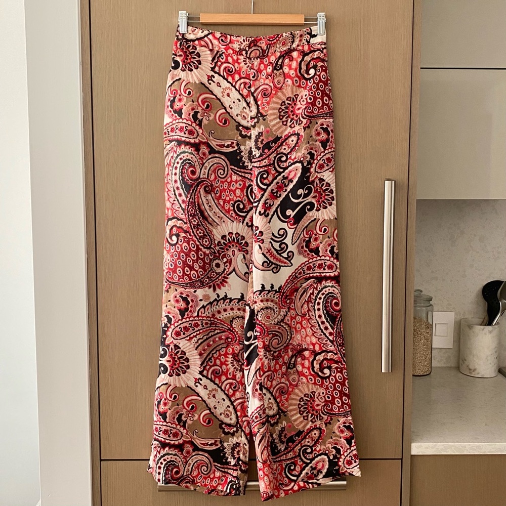 Zara paisley satin pant - Picture 3 of 7